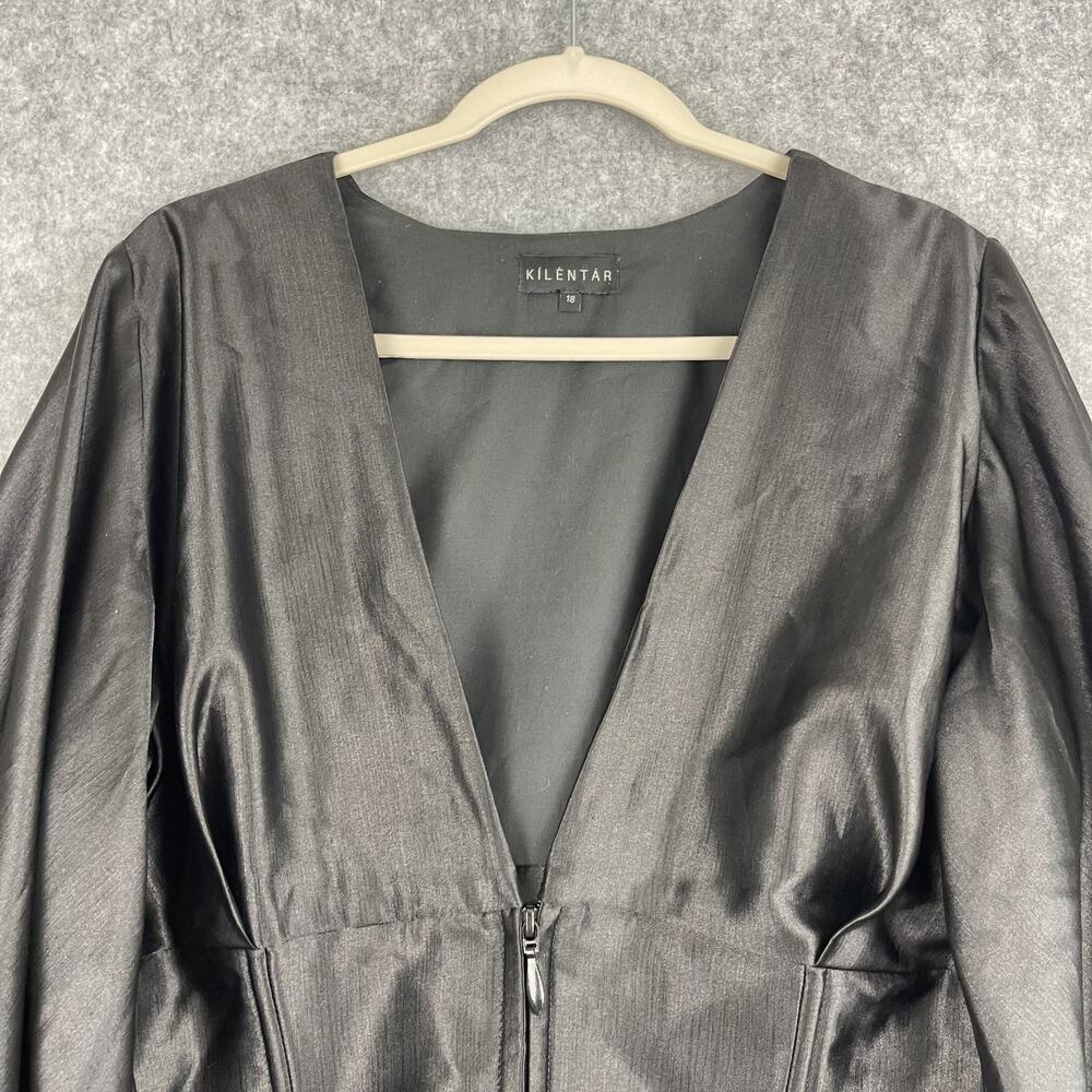 Kilentar Joyo Silk Corset Top Womens 18UK 14US Black Balloon Sleeve Avant Garde - Picture 4 of 16